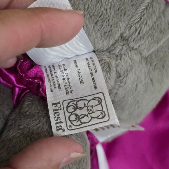 Fiesta Great Wolf lodge 16" Violet the Wolf NWT Pink dress and undies tags plush - Picture 5 of 11